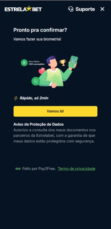 Verificação de identidade na Estrela Bet com reconhecimento biométrico