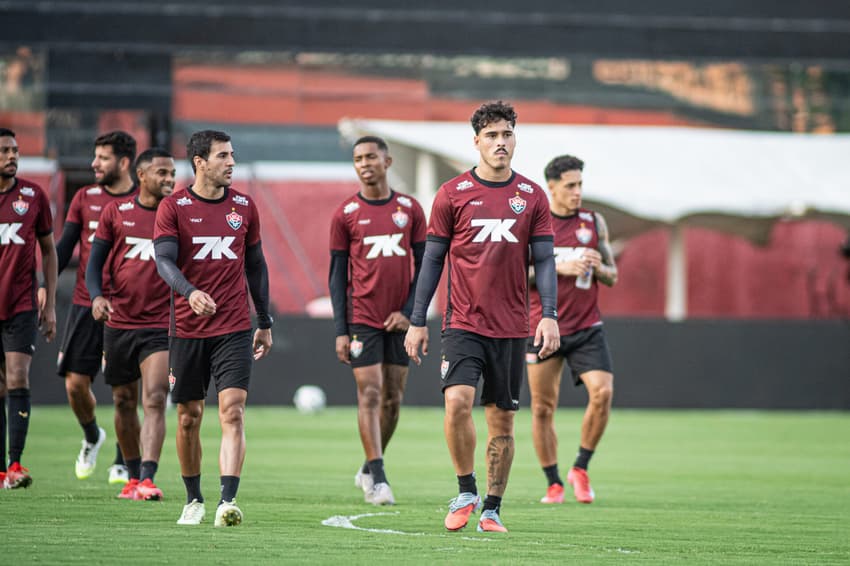Jogadores do Vitória fazem último treino antes do Ba-Vi (Foto: Victor Ferreira / EC Vitória)