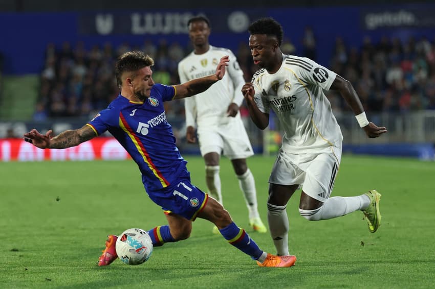 Vini Jr em ação pelo Real Madrid contra o Getafe