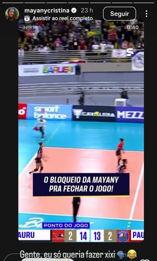 Resposta de Mayany após saída repentina da quadra (Foto: Reprodução/Instagram)
