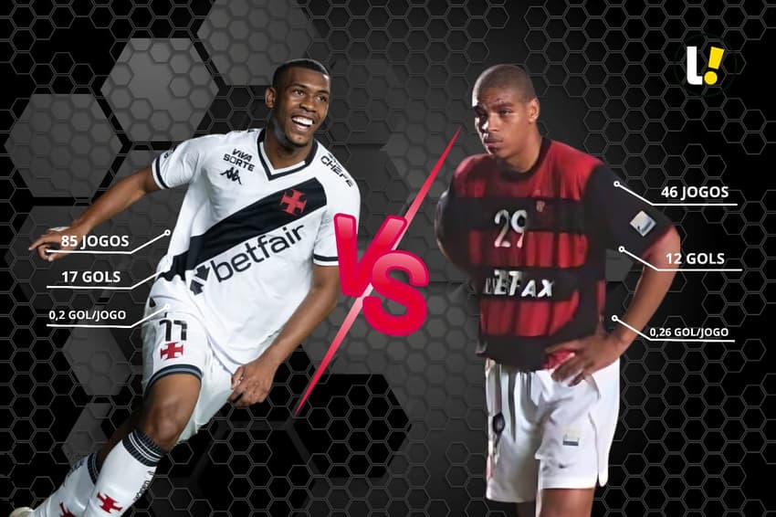Rayan e Adriano Imperador em seus inícios por Vasco e Flamengo (Foto: Lance!)