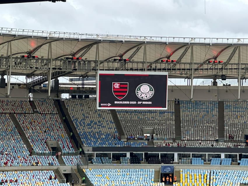 Placar do Maracanã antes de Flamengo x Palmeiras (Foto: Lucas Bayer / Lance!)