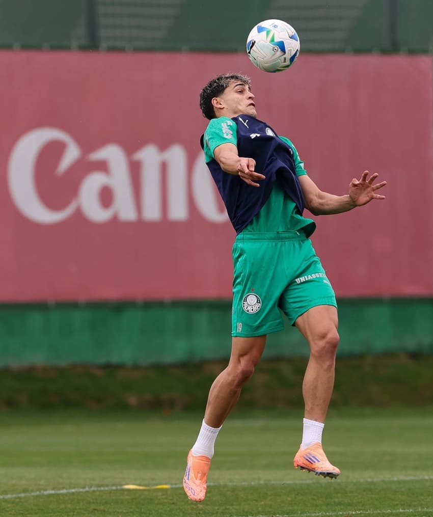 Ramón Sosa, atacante do Palmeiras, durante treinamento antes de partida contra a LDU, pela Libertadores (Foto: Cesar Greco/Palmeiras/by Canon)