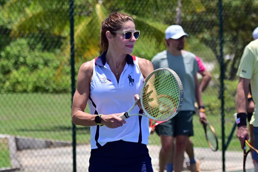 Daniella Cicarelli na clínica de tênis de Marcelo Demoiner, na Costa do Sauípe (Foto: João Pires/Fotojump)