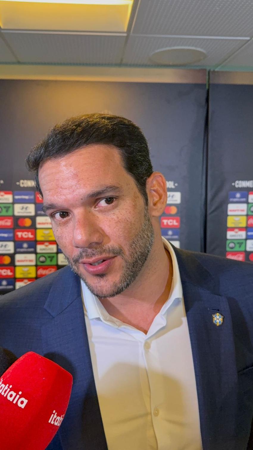 Samir Xaud, presidente da CBF, após goleada do Palmeiras