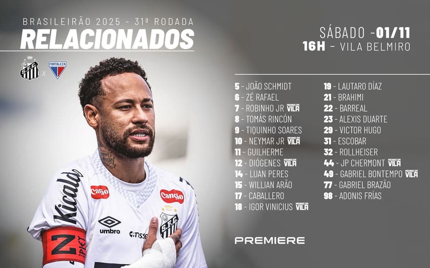 Santos não poderá contar com Mayke, que está com uma inflamação no joelho direito. (Foto: Divulgação/ Santos FC)