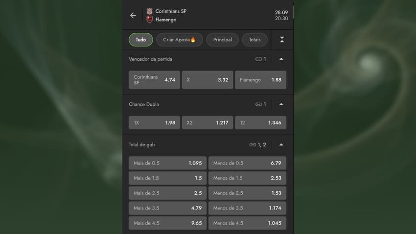 Captura de tela da página de apostas da Luva Bet Brasil