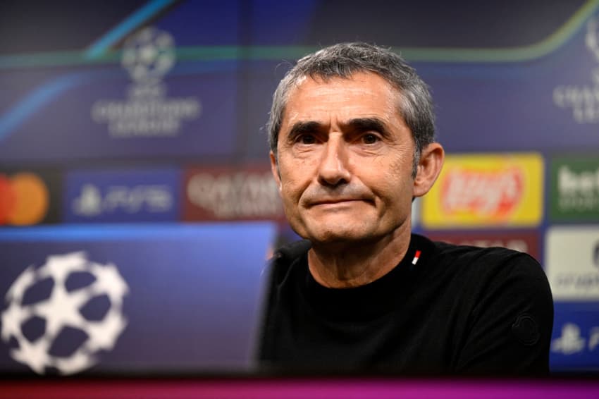 Treinador do Athletic Bilbao, Ernesto Valverde, em coletiva de imprensa (Foto: Ina FASSBENDER / AFP) La Liga