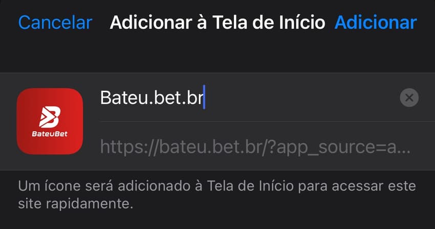 Captura de tela BateuBet app no iPhone
