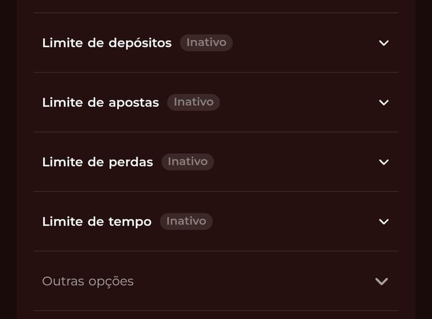 Captura de tela das ferramentas de jogo responsável que provam que a BateuBet é confiável