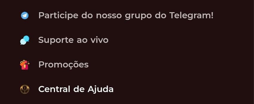 Captura de tela de como encontrar o suporte 24h da BateuBet