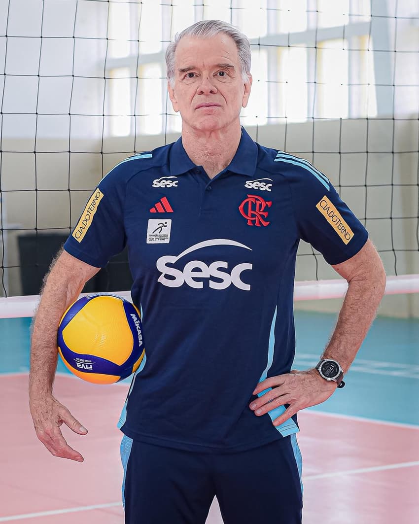 Técnico Bernardinho inicia mais uma temporada no comado do Sesc RJ Flamengo (Foto Reprodução X)
