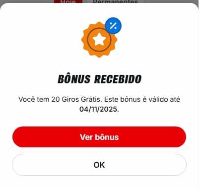 Captura de tela mostra bônus Superbet recebido com o código de indicação LNMAX ativado.