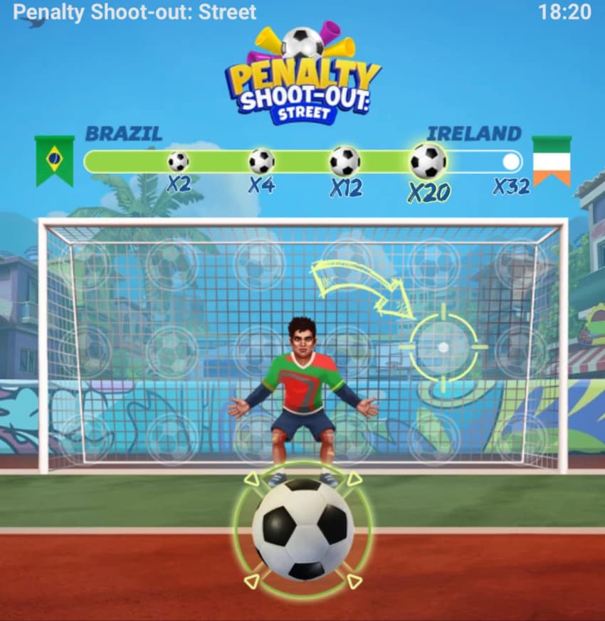 Captura de tela do jogo Penalty Shoot Out.