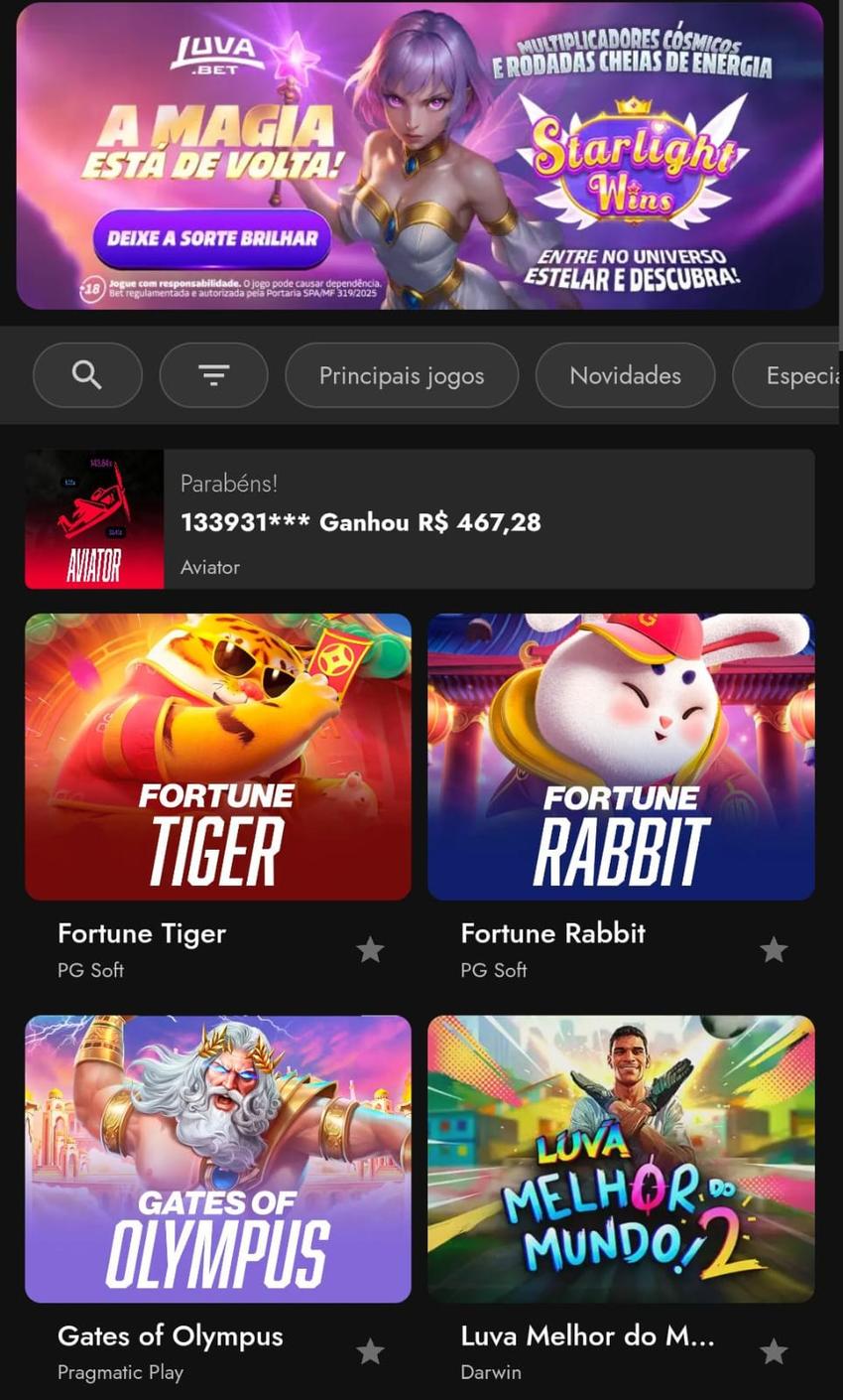 Captura de tela cassino Luva Bet