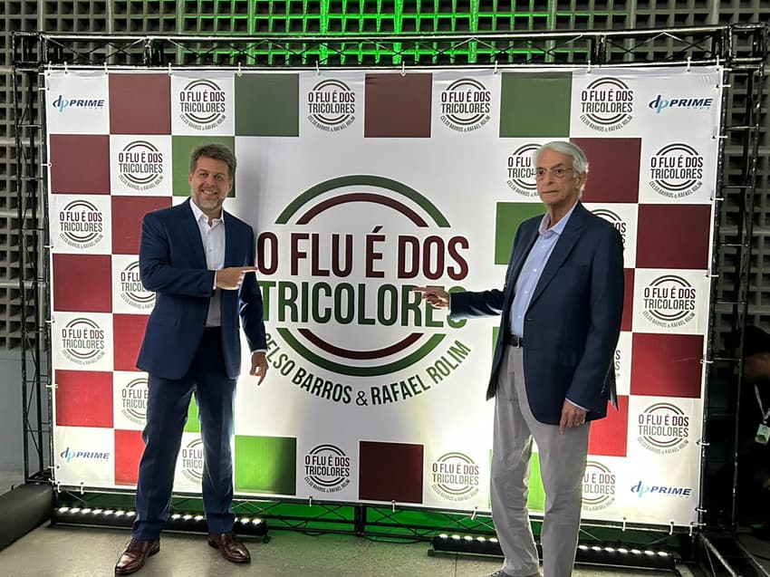 Celso Barros em Rafael Rolim em laçamento da chapa para eleição no Fluminense (Foto: Reprodução)