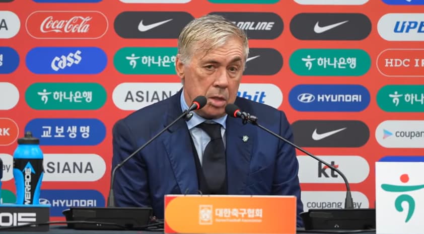 Carlo Ancelotti ficou bastante satisfeito com atuação do Brasil diante da Coreia do Sul