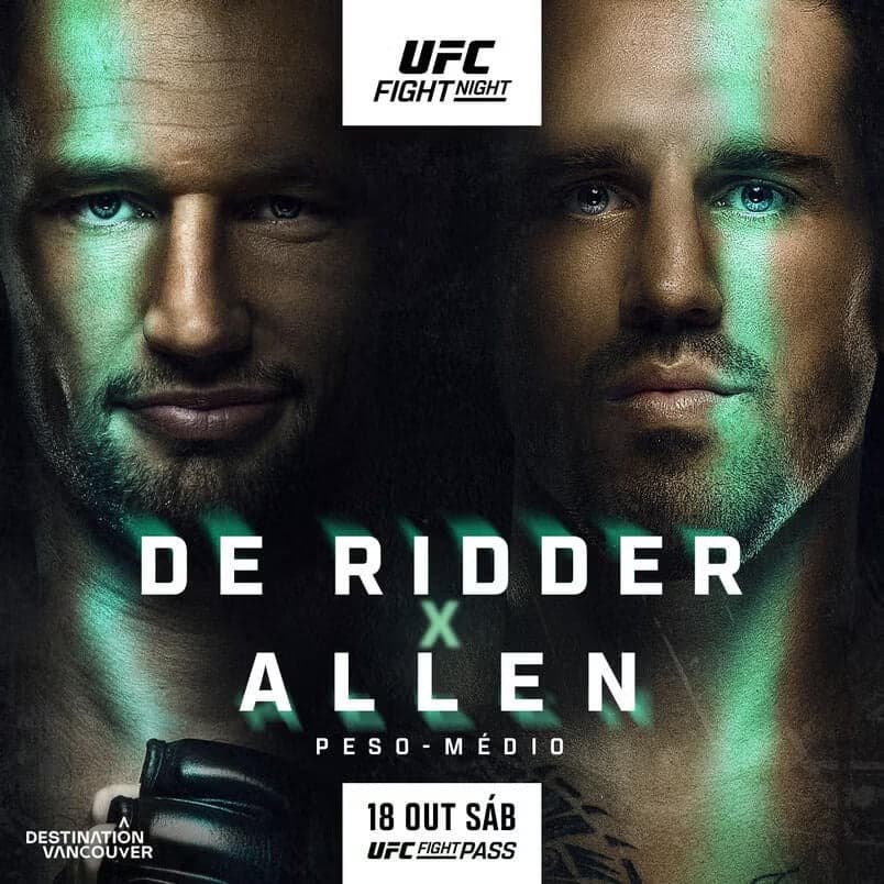 Card para De Ridder x Allen no UFC Vancouver (Foto: Reprodução/UFC)
