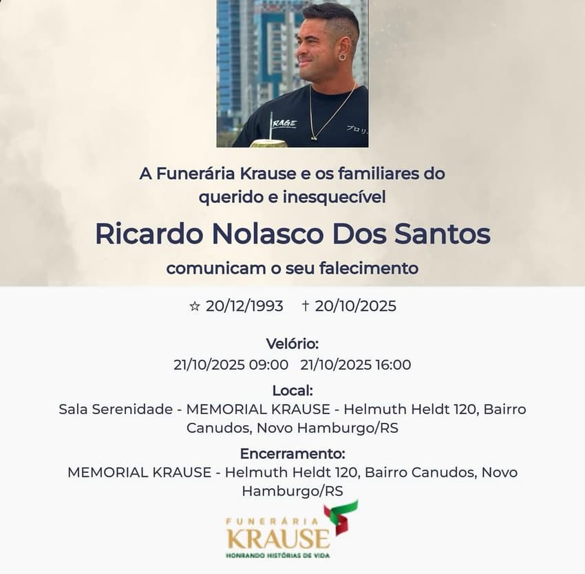 Divulgação da morte foi feita nas redes sociais (Foto: Divulgação/ Instagram)