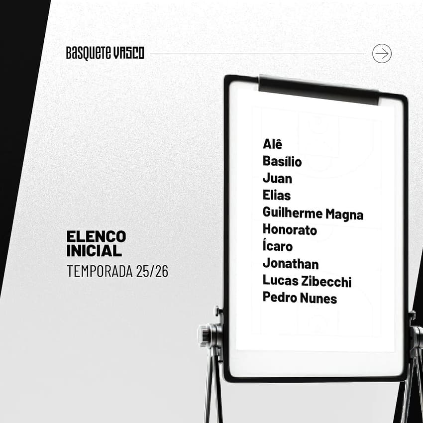 Vasco anuncia elenco de basquete para a temporada 25/25 (Foto: Instagram/ CRVG Basquete)