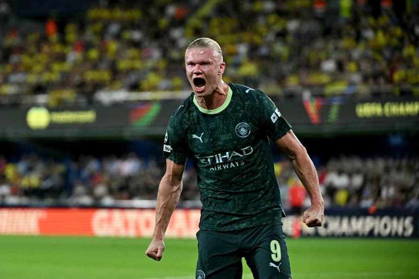 Com gol de Haaland, Manchester City venceu o Villarreal por 2 a 0, pela Champions League (Foto: JAVIER SORIANO / AFP)