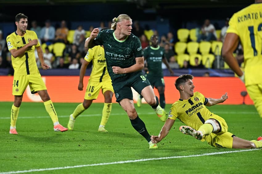 Com gol de Haaland, Manchester City venceu o Villarreal por 2 a 0, pela Champions League (Foto: JAVIER SORIANO / AFP)