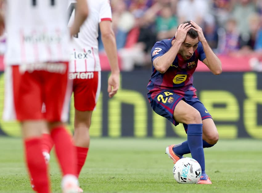 Eric Garcia, do Barcelona, em partida contra o Girona. (Foto: Josep Lago/AFP)
