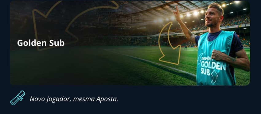 Captura de tela exibe o banner do Golden Sub na Novibet.