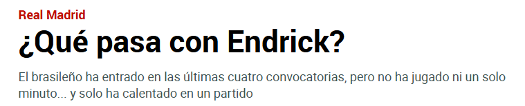 Jornal "Marca" sobre a situação de Endrick no Real Madrid (Foto: Reprodução/Marca)