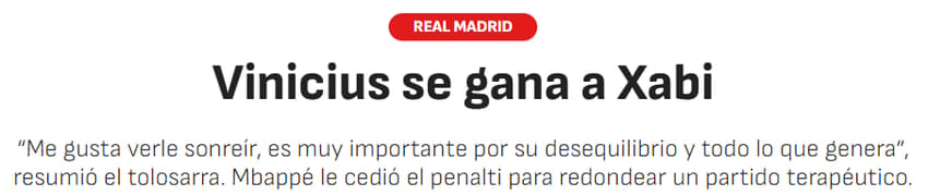 Jornal <em>As</em> sobre atuação de Vini Jr contra o Villarreal (Foto: Reprodução/As)