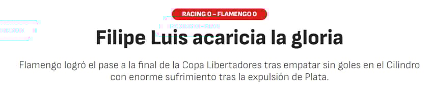 Jornal "As" sobre a classificação do Flamengo à final da Libertadores (Foto: Reprodução/As)