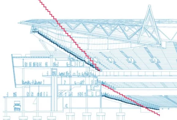 Previsão de como ficar o Emirates Stadium, estádio do Arsenal (Foto: Daily Mail)