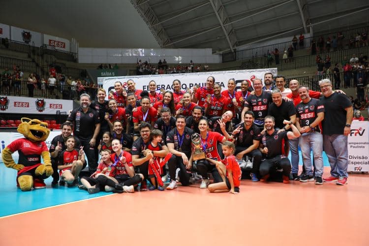 Bauru é tricampeão paulista de vôlei feminino (Foto: Felipe Wiira/Sesi-SP)