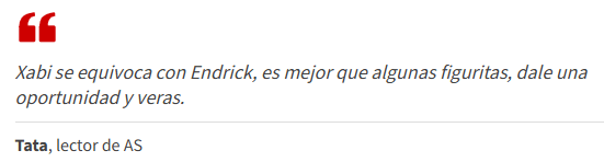 Leitor do jornal "As" sobre a situação de Endrick no Real Madrid (Foto: Reprodução/As)