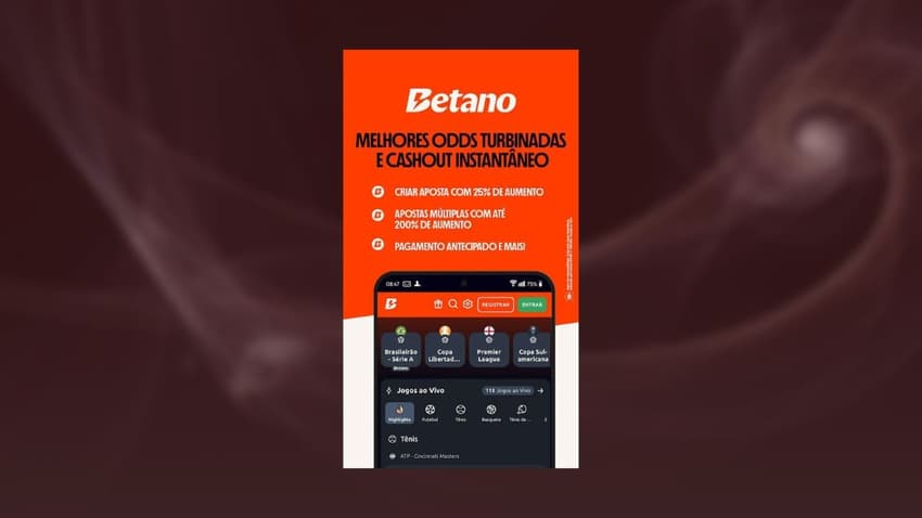 Banner promocional da casa de apostas Betano