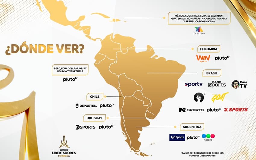 Brasil é o país com mais veículos transmitindo a Libertadores Feminina (Foto: Reprodução/Conmebol)