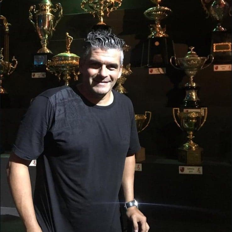 Mancuso no museu do Flamengo (Foto: Reprodução)