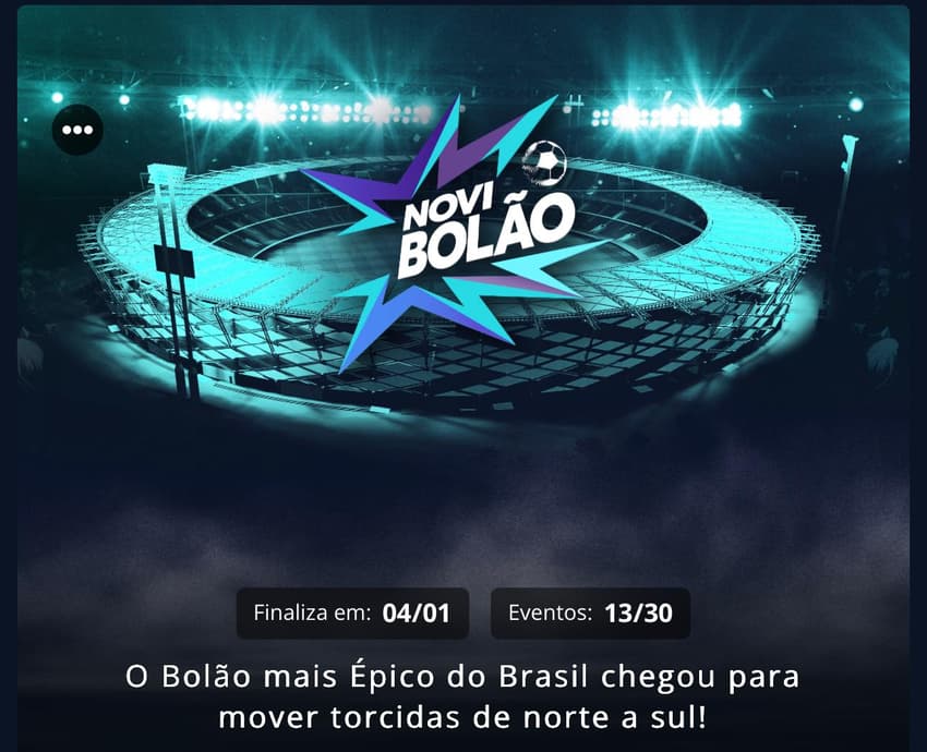 Captura de tela mostra o Novi-Bolão na Novibet.