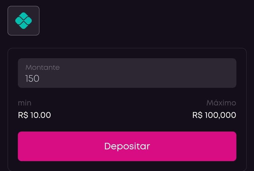 Captura de tela da página de depósito via Pix na Vbet