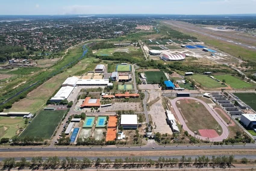 Visão aérea da sede do Comitê Olímpico Paraguaio (COP)