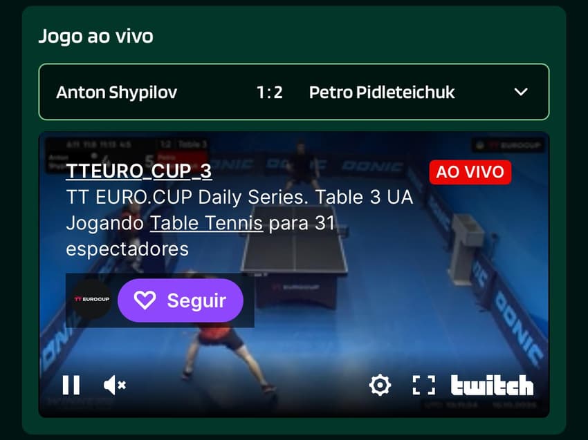 Captura de tela mostra o streaming ao vivo na Lotogreen.