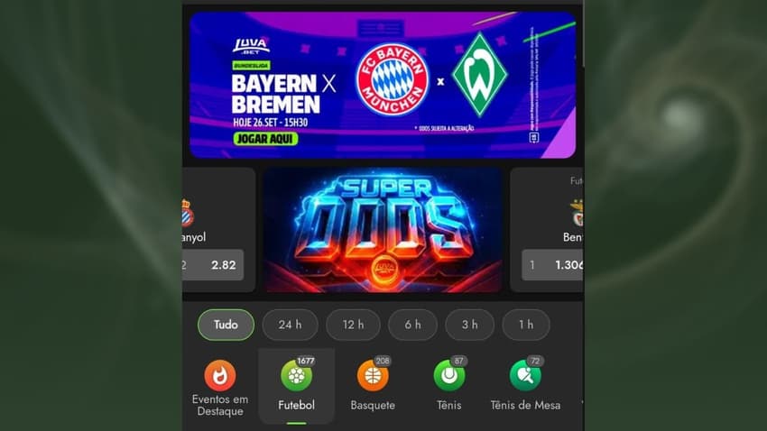 Captura de tela das Super Odds na Luva Bet.