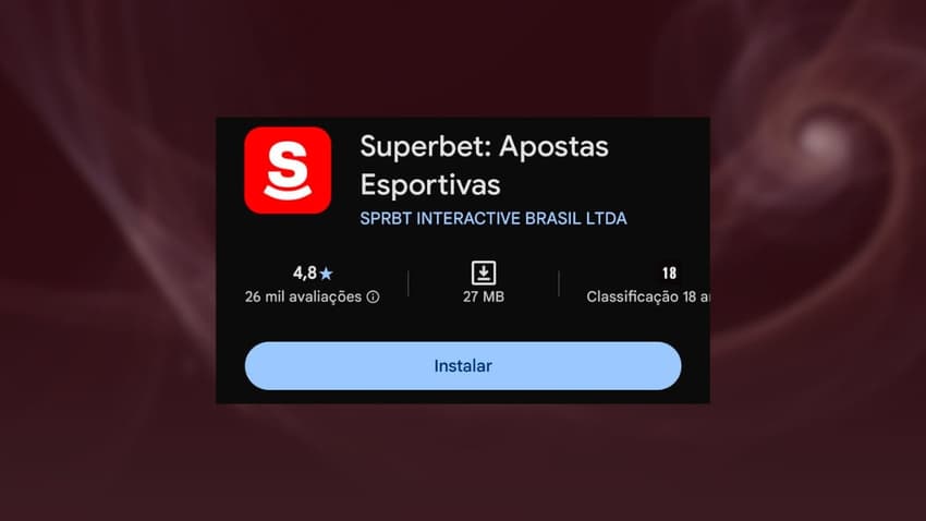 Captura de tela do aplicativo de apostas Superbet