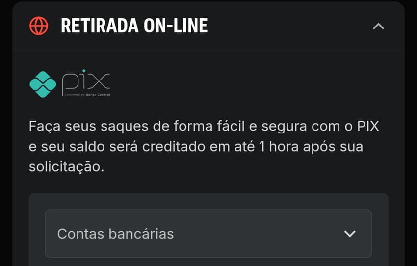Captura da tela de retiradas e saques, provando que a Superbet paga mesmo.