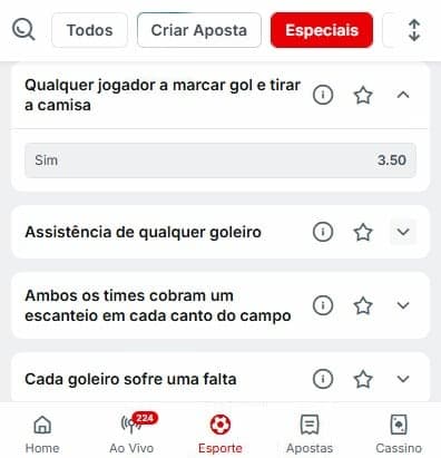 Captura de tela mostra mercados de futebol na Superbet.