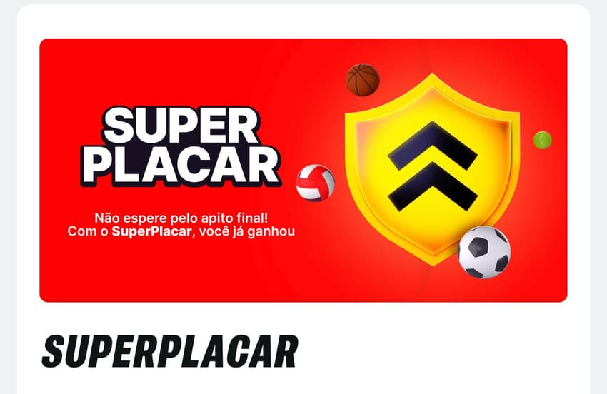 Captura de tela mostra o banner do SuperPlacar na Superbet.