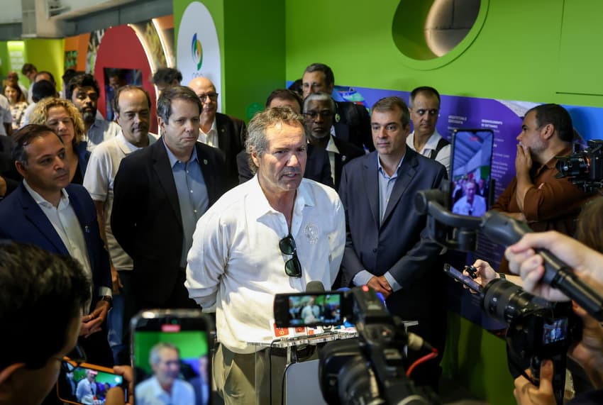 Neven Ilic, presidente da PanAm Sports, em coletiva de imprensa (Foto: Marlon Falcão / Candidatura Rio-Niterói 2031)