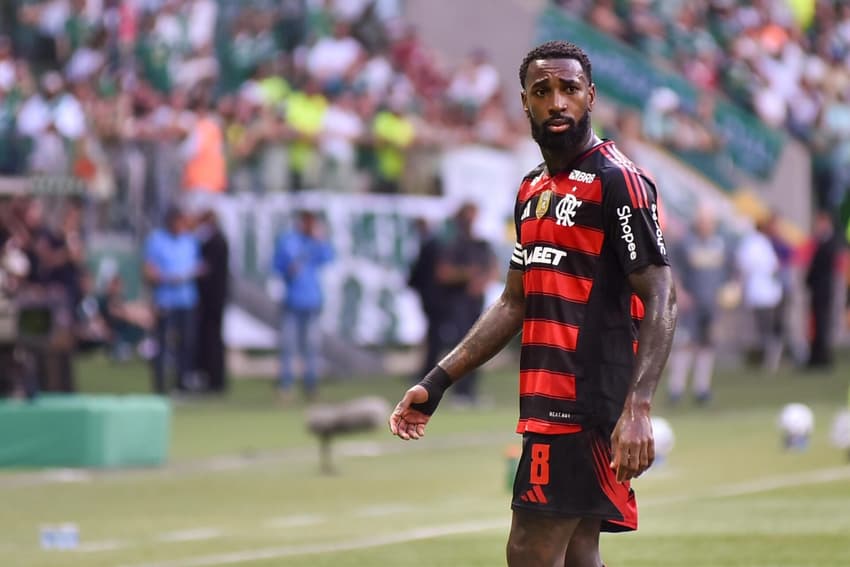 Gerson em Palmeiras x Flamengo pelo Brasileirão (Foto: (Foto: Bruno Ulivieri/OfotogrÃ¡fico/Gazeta Press)   