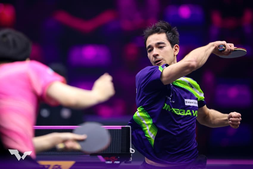Hugo Calderano no WTT de Montpellier 2025 (Foto: World Table Tenis)