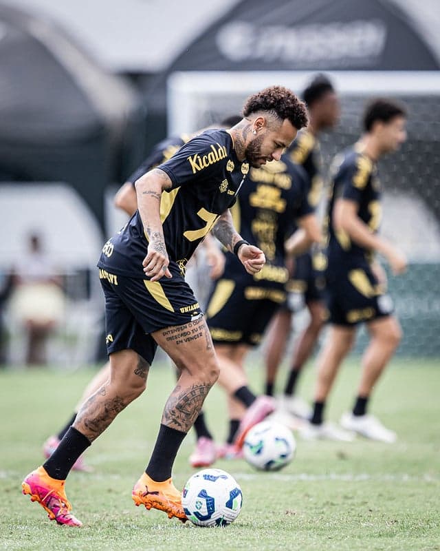 Neymar é dúvida para o duelo entre o Santos e o Palmeiras, no Allianz Parque. (Foto: Raul Baretta/ Santos FC)